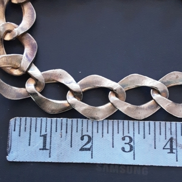 Vintage‎ Enamel Linked Pink Gold Tone Link Collar Statement Necklace - Picture 3 of 5